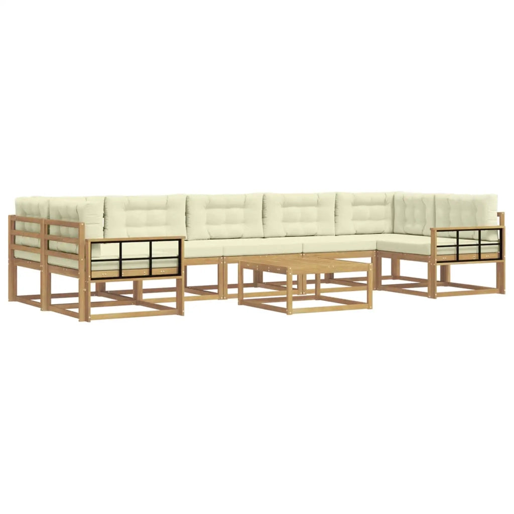 Set di divani da esterno 6 pz Bianco e Crema 3386209