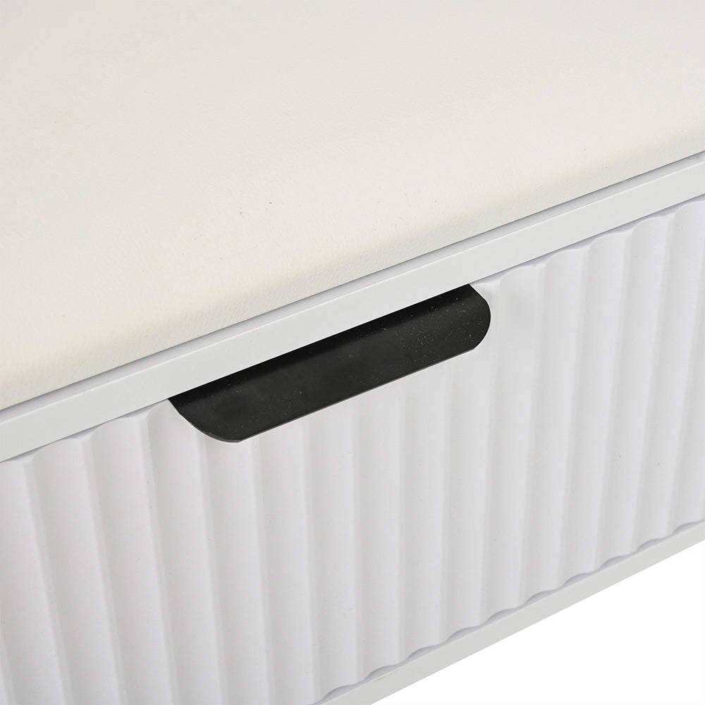 Appendiabiti 6 in 1 100x30x180 cm - Xylo - 8 ganci, panchina, ripiani, cassetti, protezione ribaltamento, bianco