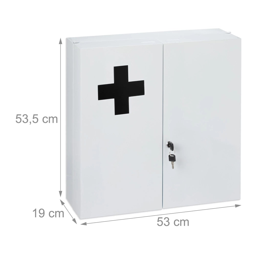 Armadietto per medicinali da parete funzionale 11 scomparti 99 x 30 x 20 cm in acciaio bianco 13_0011513