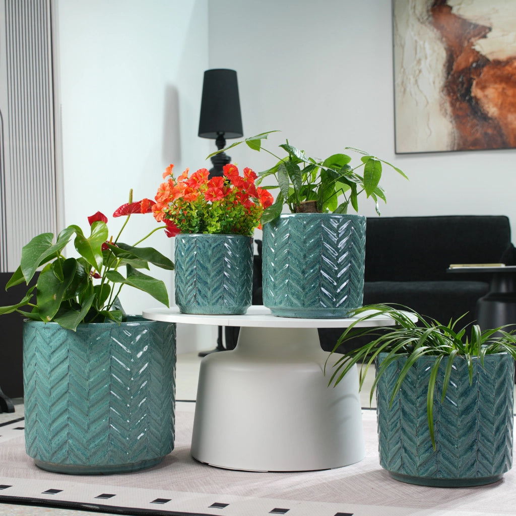 VASO PER PIANTE Ø 31,5 cm in ceramica Aqua Blue