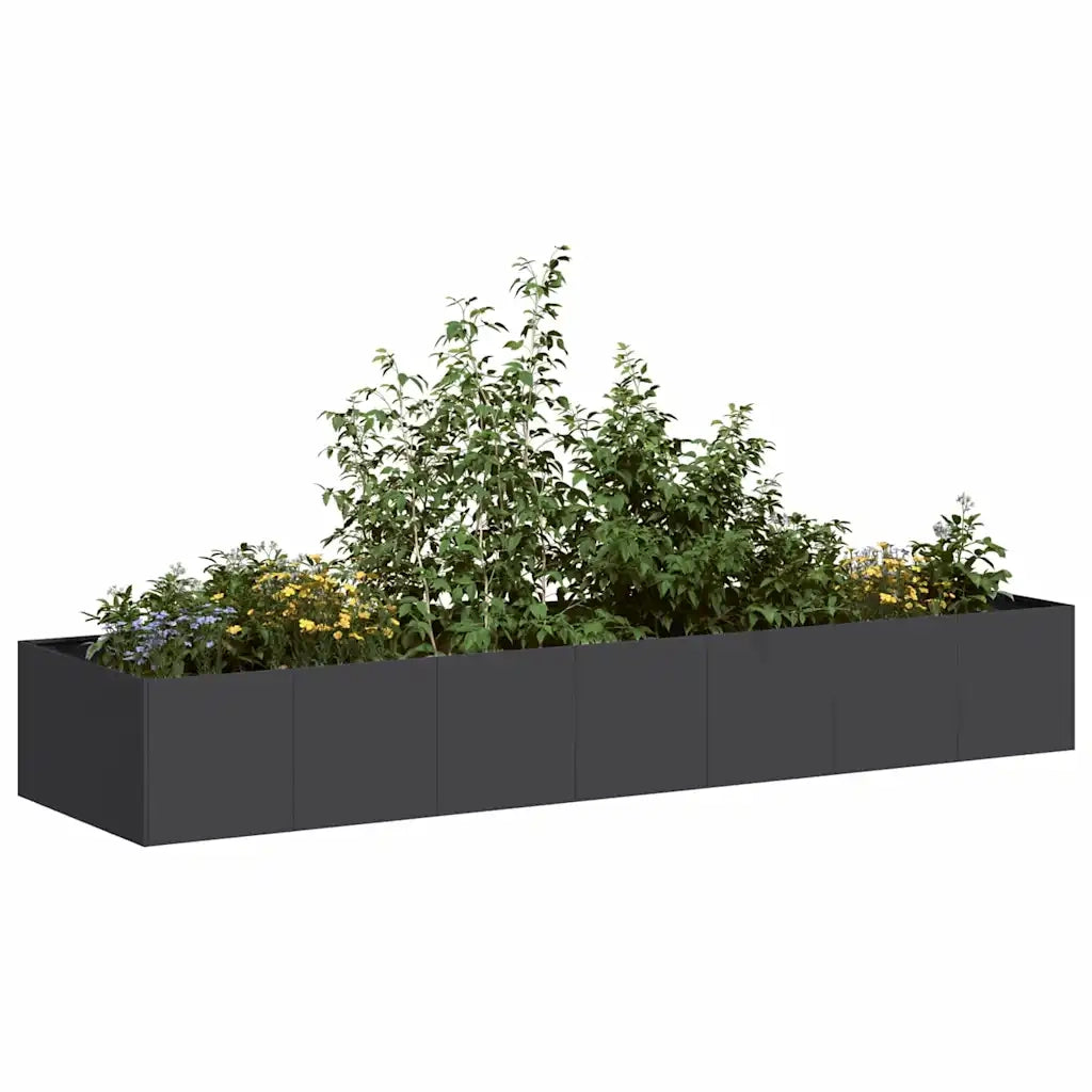 Fioriera Nera 280x80x40 cm in Acciaio