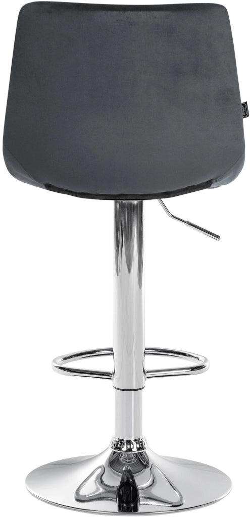 Sgabello Jerry Velvet grigio scuro,cromo