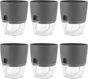 Pannelli di coltivazione autoirriganti - 6 pezzi - grigio - plastica - 15,3 cm