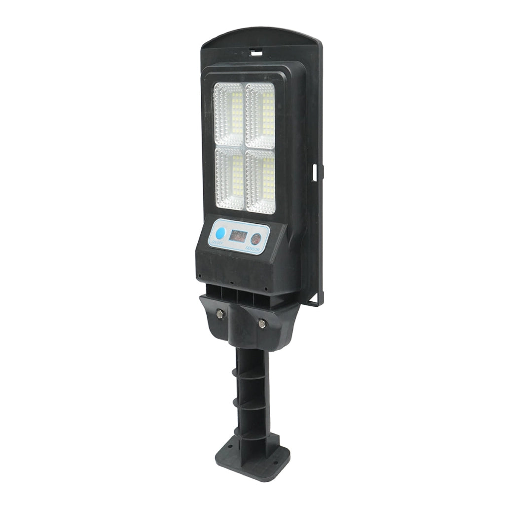 Lampada solare LED illuminazione stradale 6500K con pannello solare 3W, batteria 18000mAh, montaggio su palo IP67