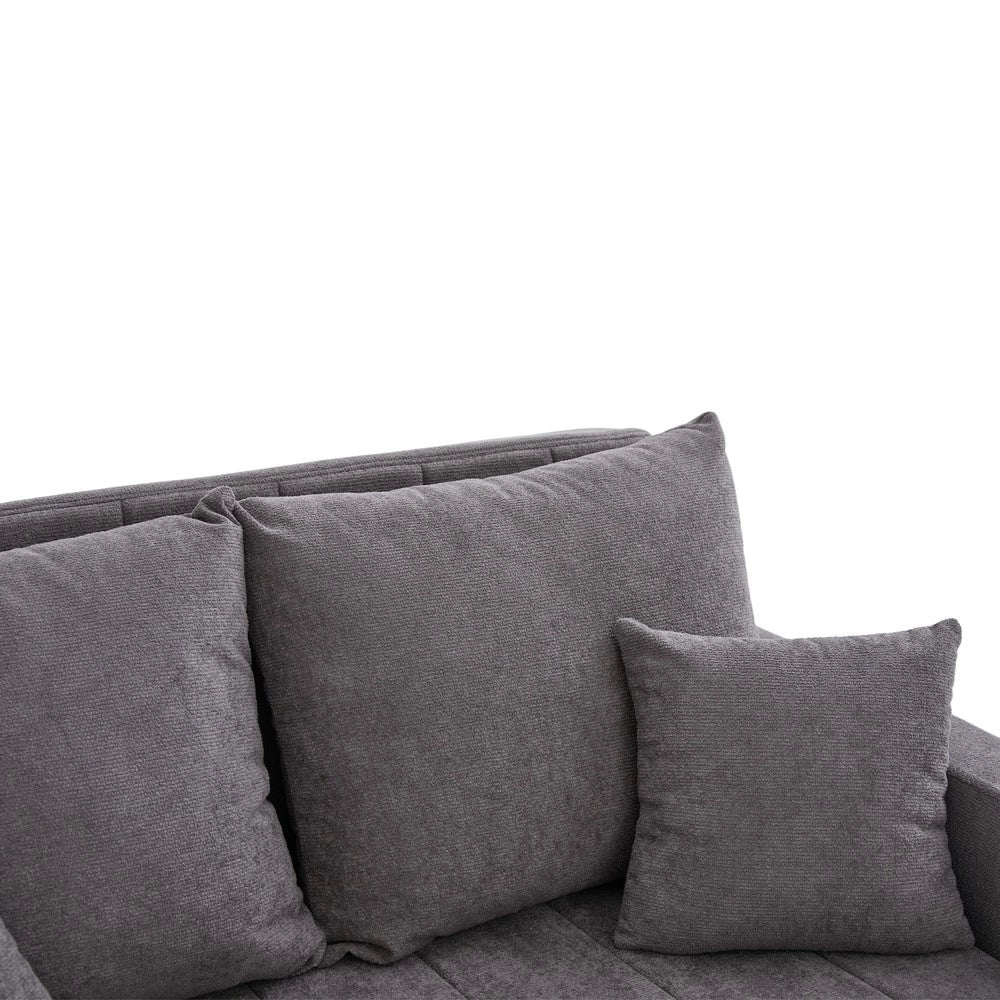 Divano Letto Multifunzione in Tessuto con USB e Contenitore ¨C Xylo ¨C Grigio