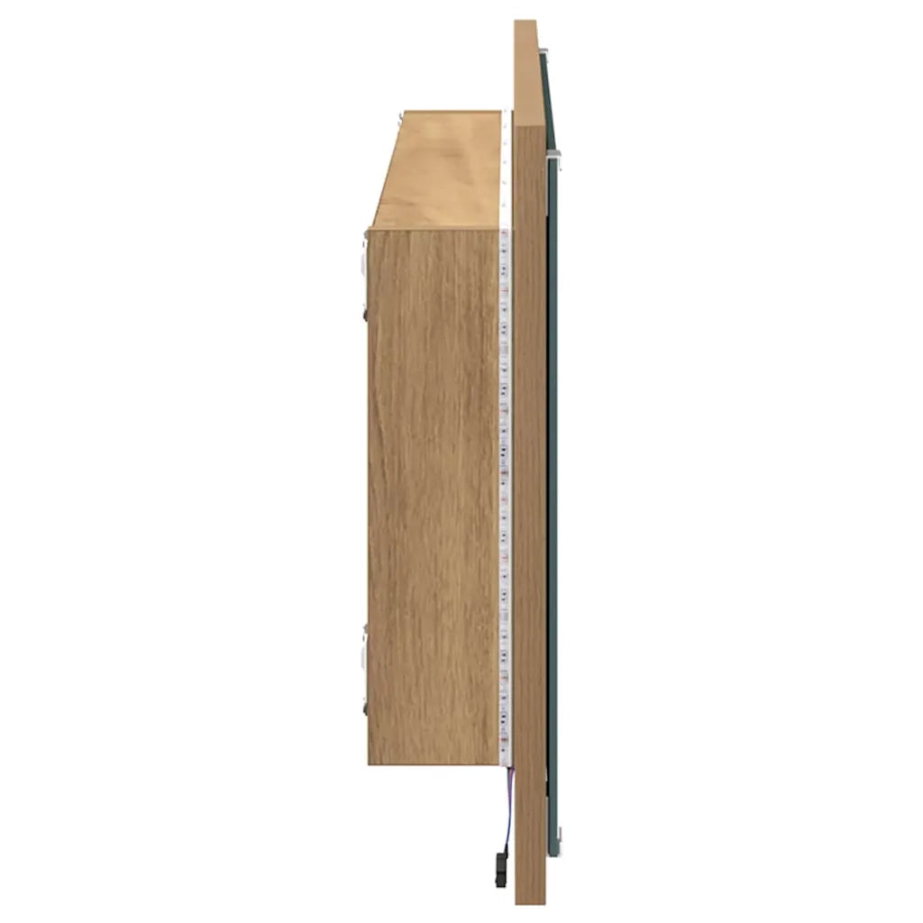Specchio-Specchio Decorativo Rovere artigianale 90 x 8,5 x 37 cm Legno multistrato