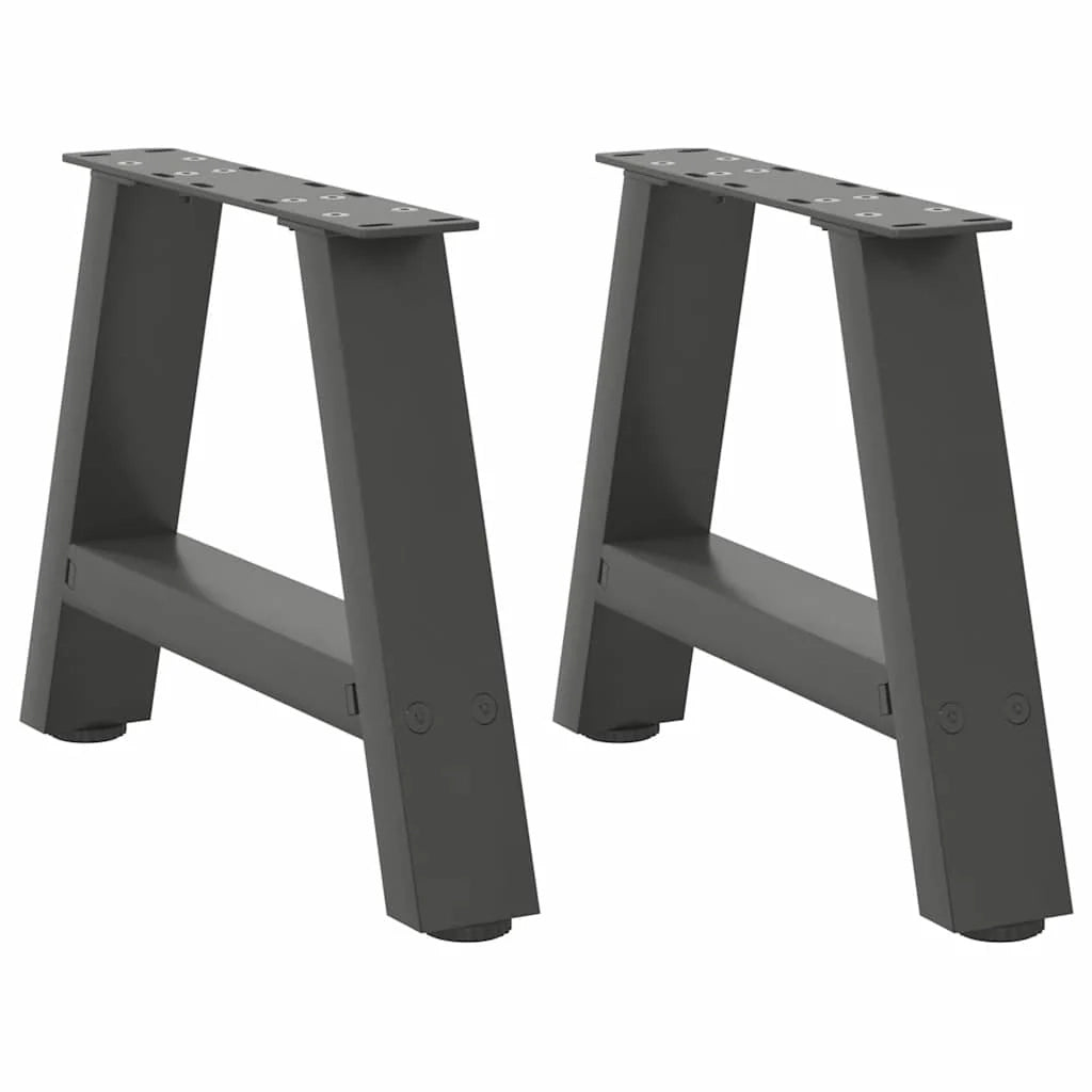 Set di 2 gambe per tavolino da caffè a forma di A 50 x 30 cm con piedini regolabili design moderno in acciaio antracite 02_0057098