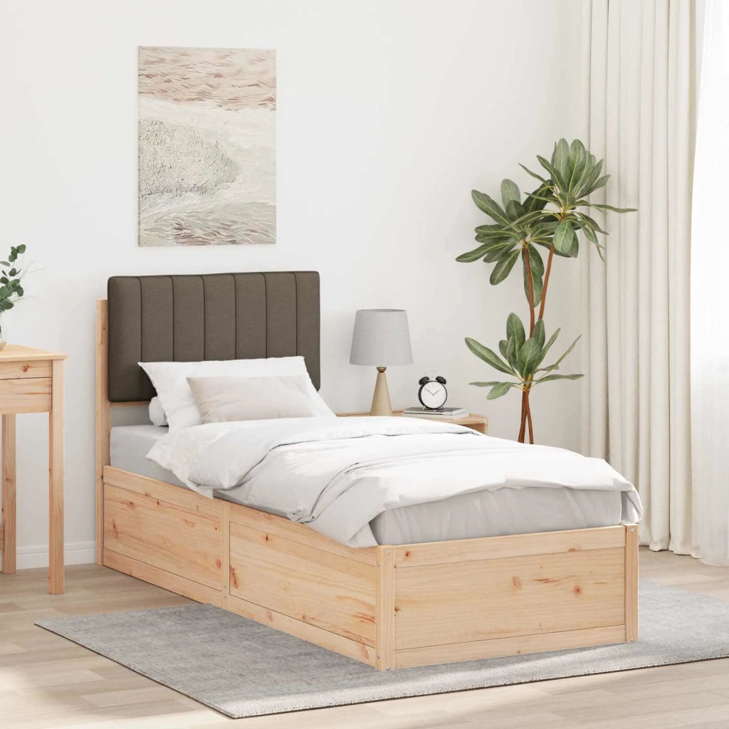 Letto con Testiera Rivestita Talpa 80 x 200 cm Pino massello