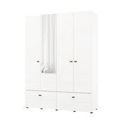 Armadio Camera da Letto Spigno, Guardaroba Grande 2 Ripiani, 155x208h cm Bianco Opaco