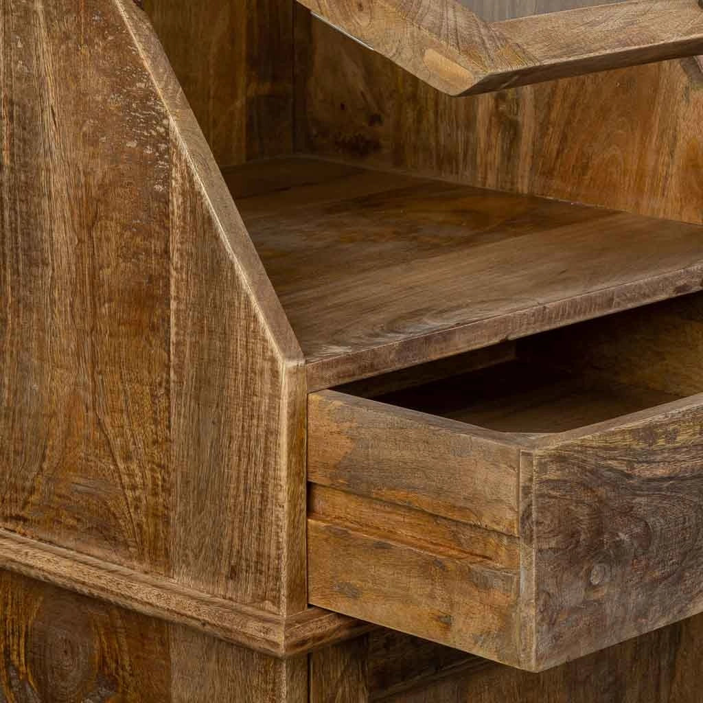 Credenza in legno invecchiato marrone 129x45x106h