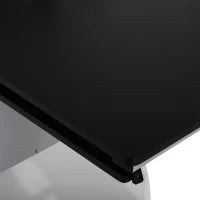 Scrivania per Computer con Ripiano, Cassetto e Armadietto, in MDF e Ferro, 100x52x75 cm, Bianca e Nera