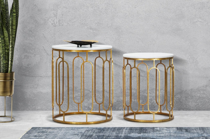 TAVOLINETTI TORY MARBLE COPPIA CM � 46X55-39X48