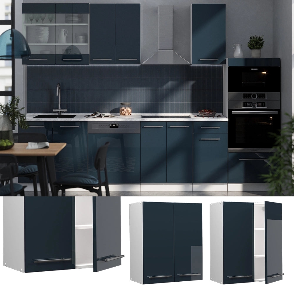 Vicco Pensile da cucina Blu scuro lucido 60 cm