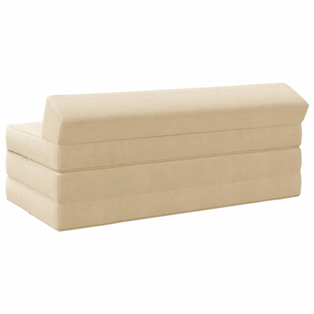Divano Letto Pieghevole Crema 120 x 60 x 49 cm Tessuto