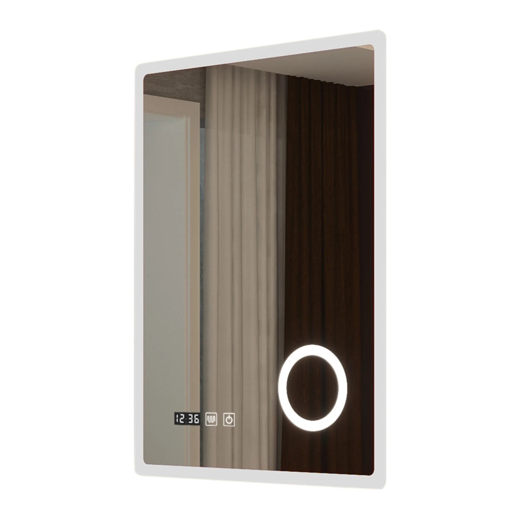 Specchio decorativo moderno a LED per il bagno 80 x 60 cm bianco 03_0010169