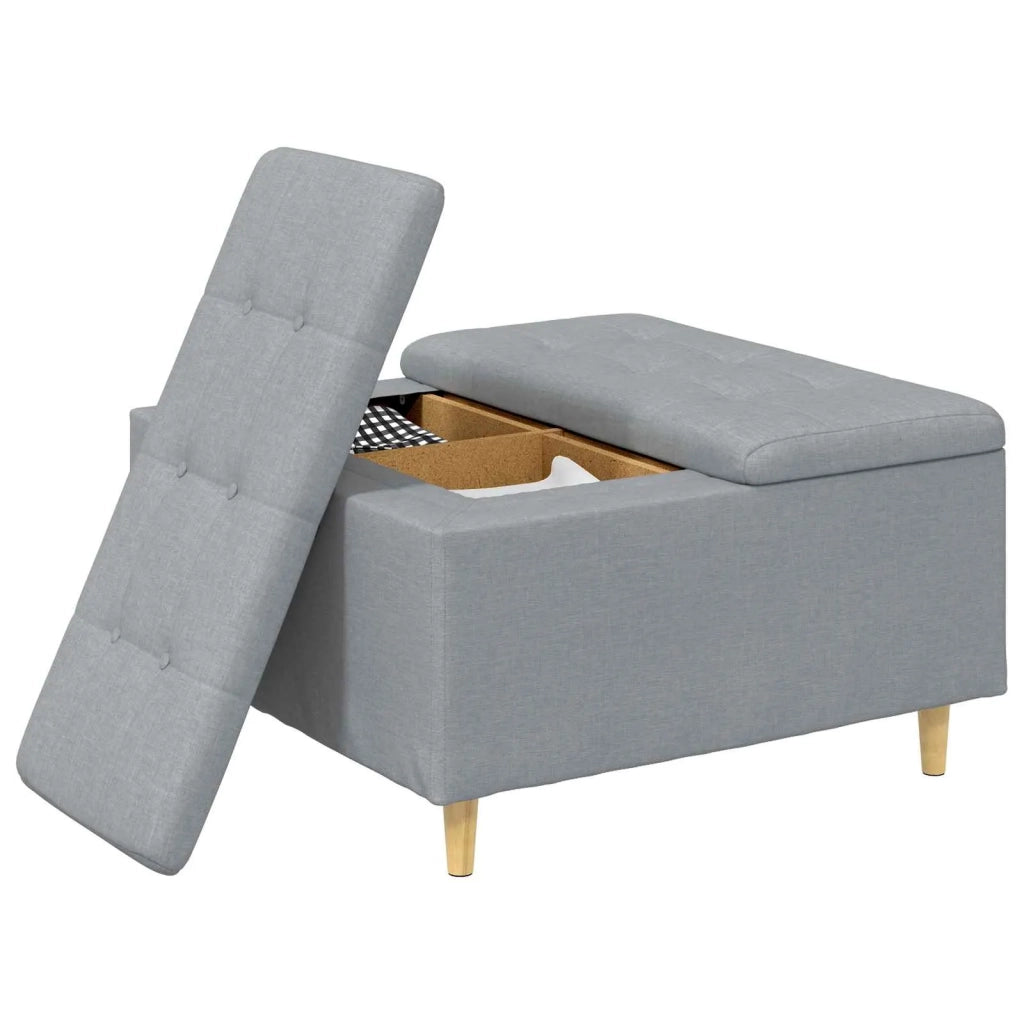 Pouf contenitore Grigio chiaro 80 x 80 x 45 cm Tessuto