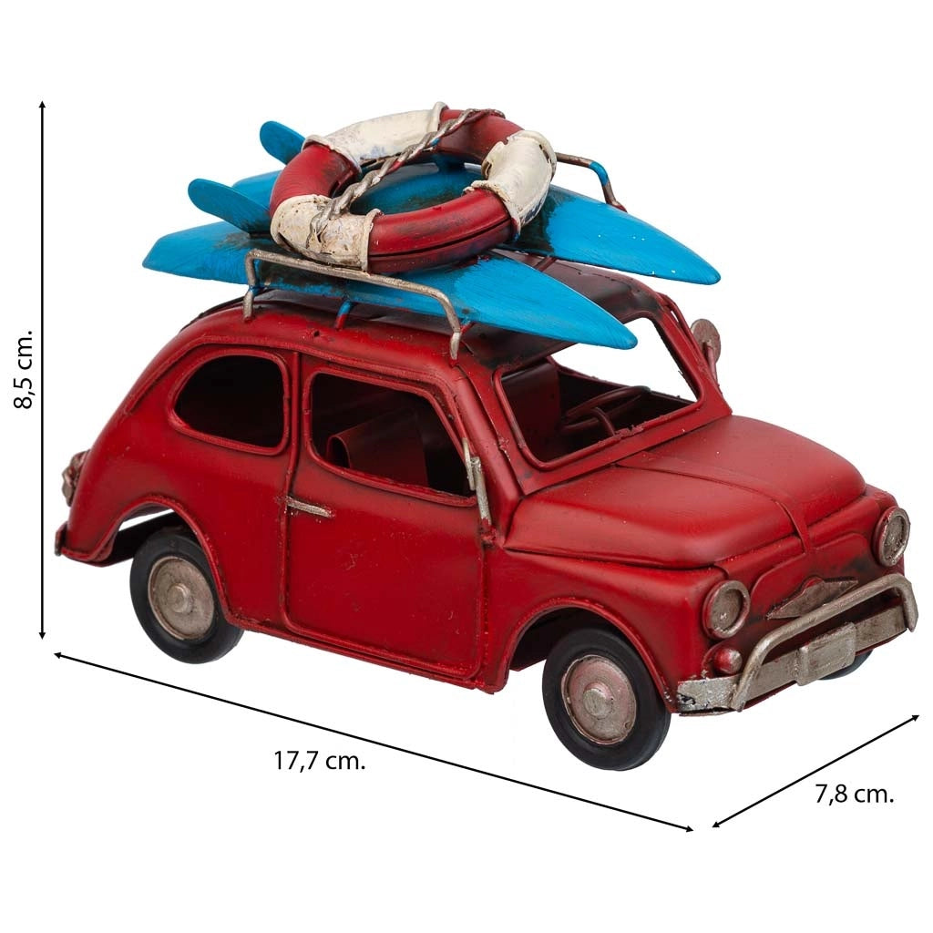 Auto in metallo rossa 15,7x7,8x8,5h