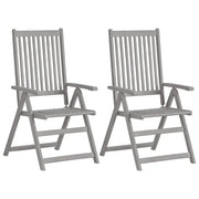 Sedie da Giardino Reclinabili 4 pz con Cuscini Massello Acacia 3065385