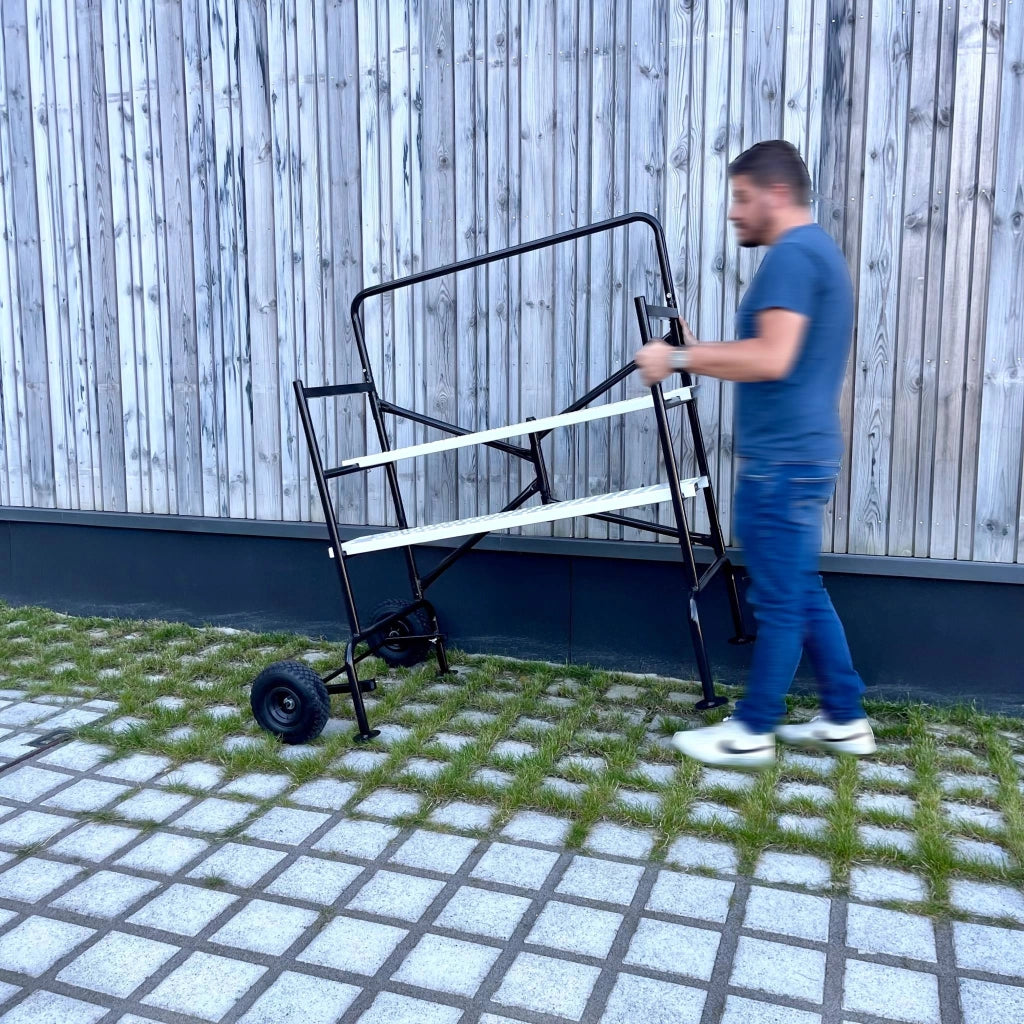 Ponteggio mobile e pieghevole su due livelli, nero