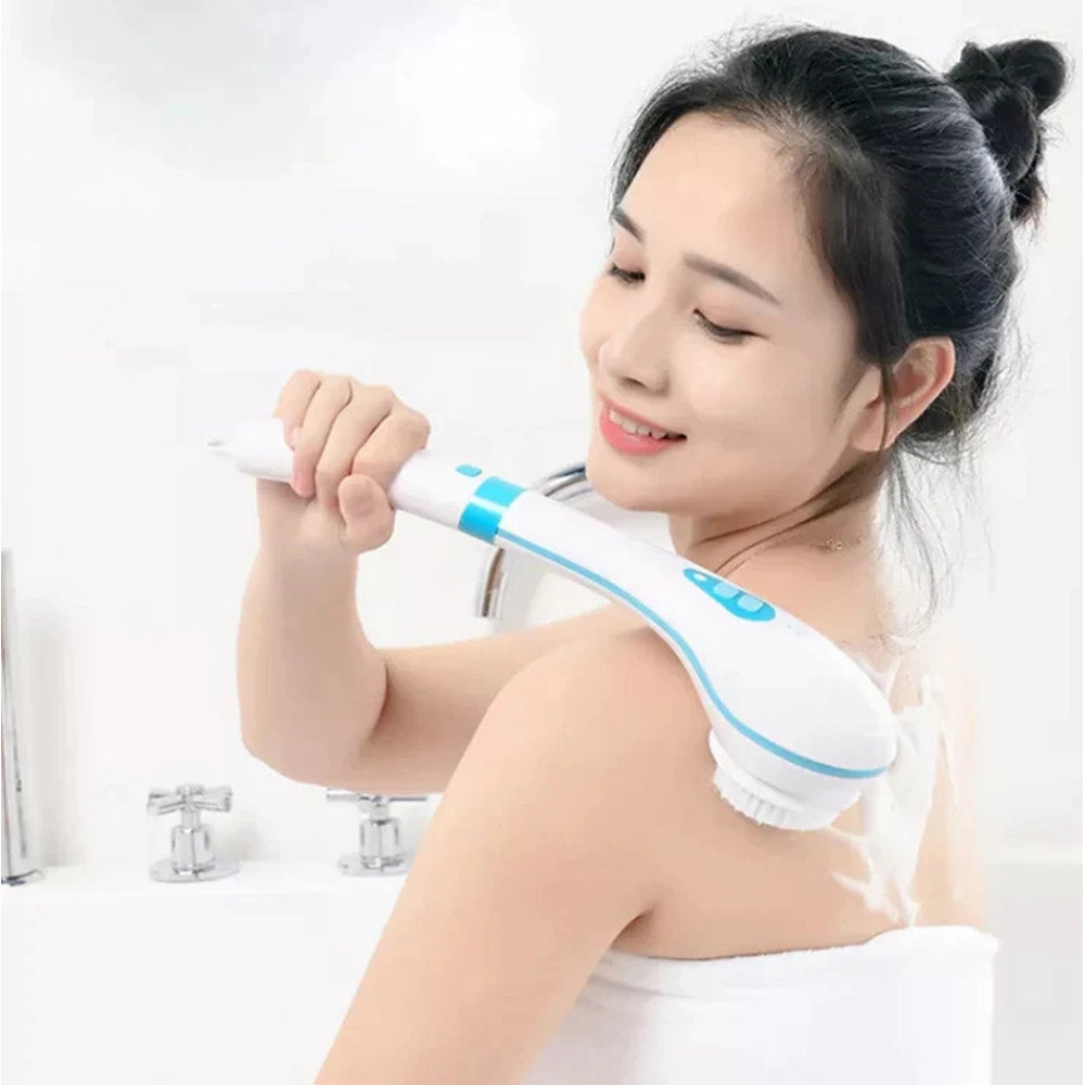 Trade Shop - Spazzola Elettrica Per Doccia Bagno Portatile In Plastica Per Massaggio Pulizia Corpo -
