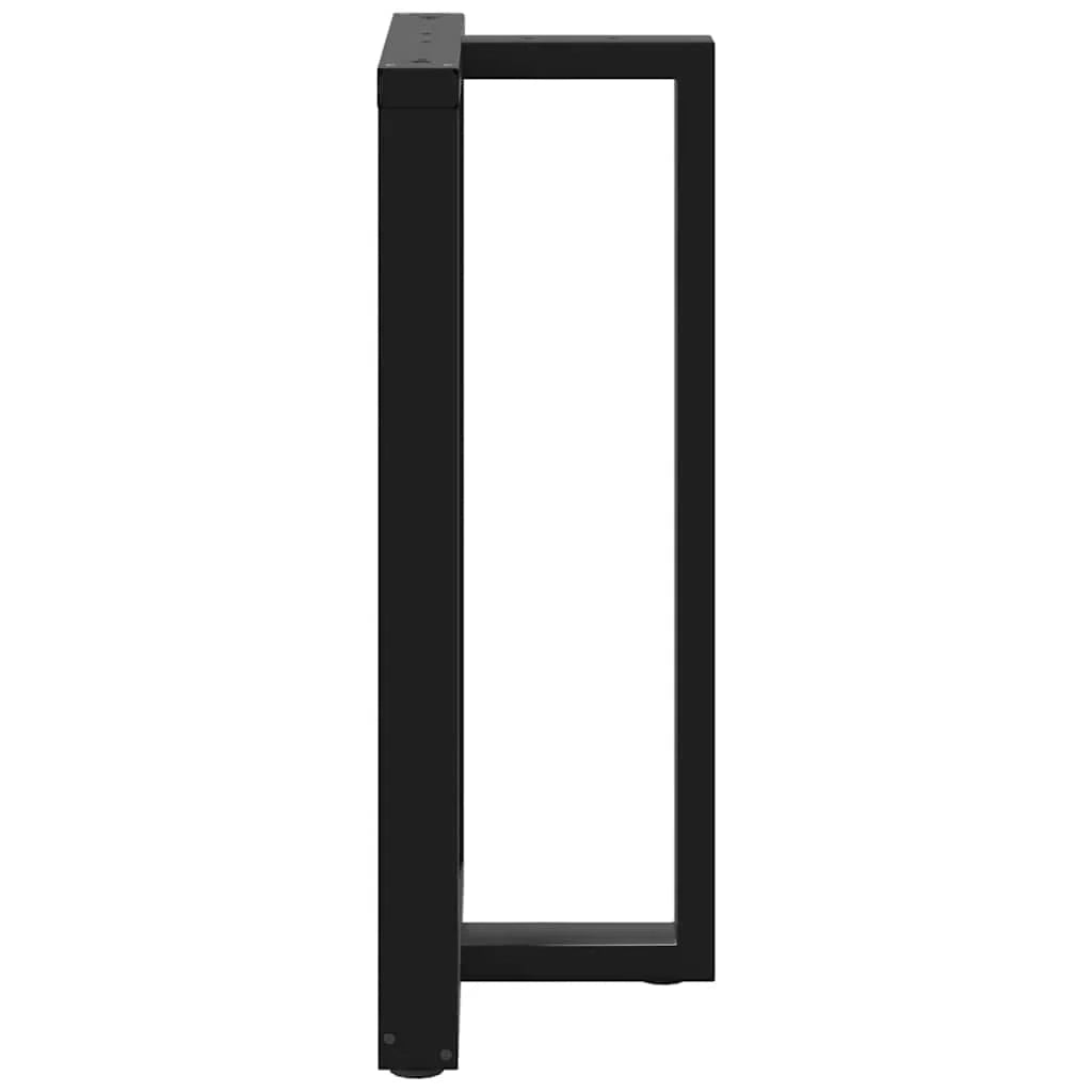 Set di 2 gambe per tavolo da bar a forma di T 60 x 35 x 100 cm con piedini regolabili design moderno in acciaio nero 02_0057354