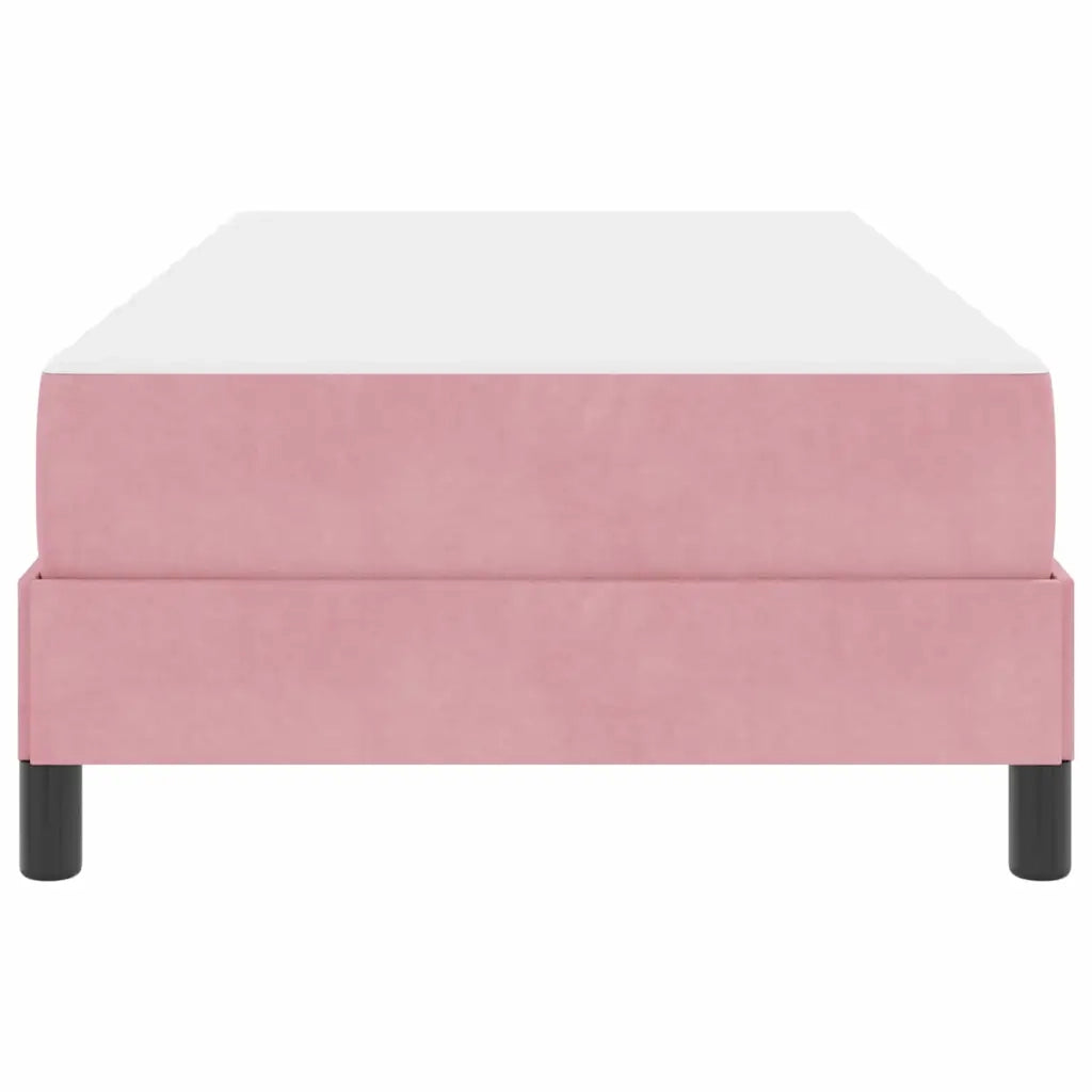 Letto a molle con materasso-Struttura Letto con Materasso Rosa 90 x 190 cm Tessuto