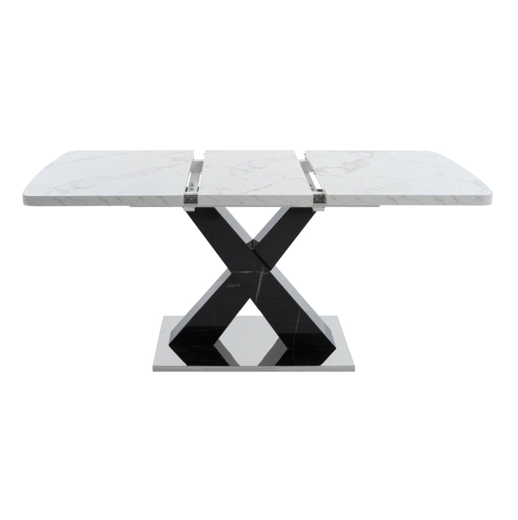 Tavolo da pranzo allungabile 120-160x80 cm bianco e nero