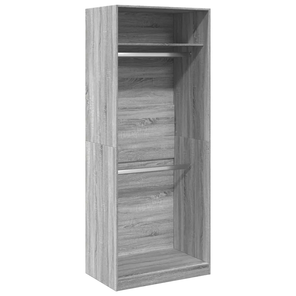 Armadio Grigio Sonoma 80x50x200 cm in Legno Multistrato