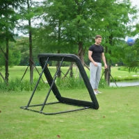 Rebounder Pieghevole e Regolabile da Esterno per Calcio, Baseball e Pallavolo, 128x118x108-120 cm, Nero