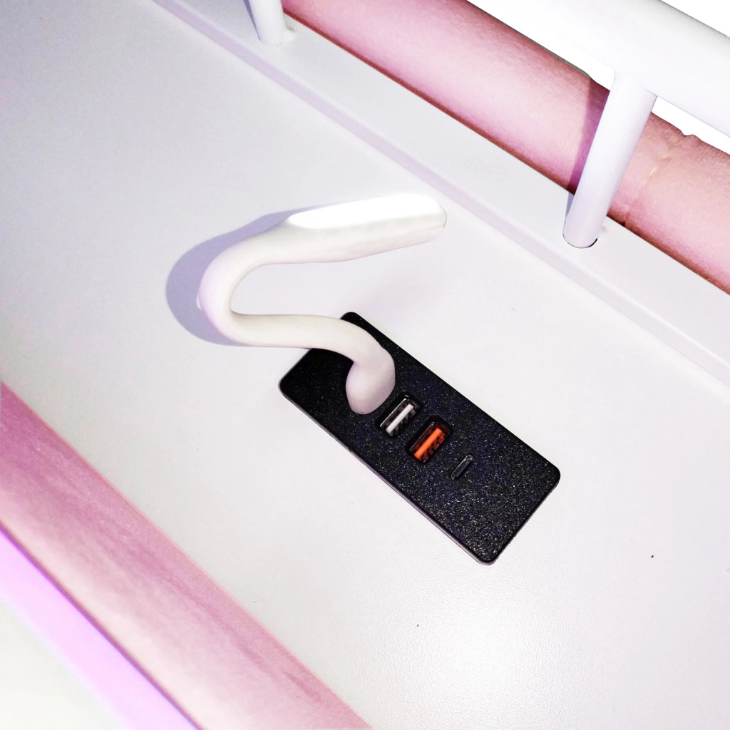 DESMIU Letto imbottito 180 × 200 cm 2 posti con LED, USB e contenitore idraulico, senza materasso, in velluto, rosa