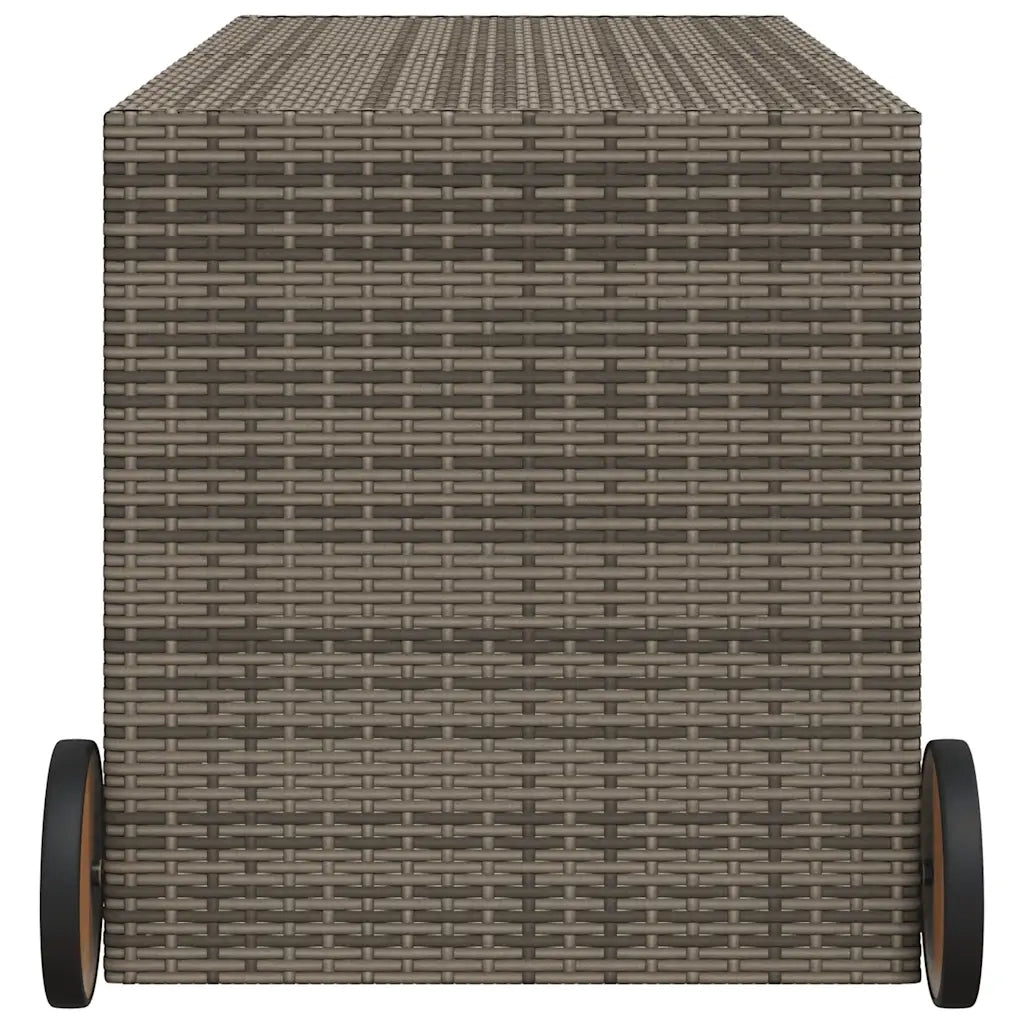 Contenitore da Giardino con Ruote Grigio 283L in Polyrattan CFW2306774