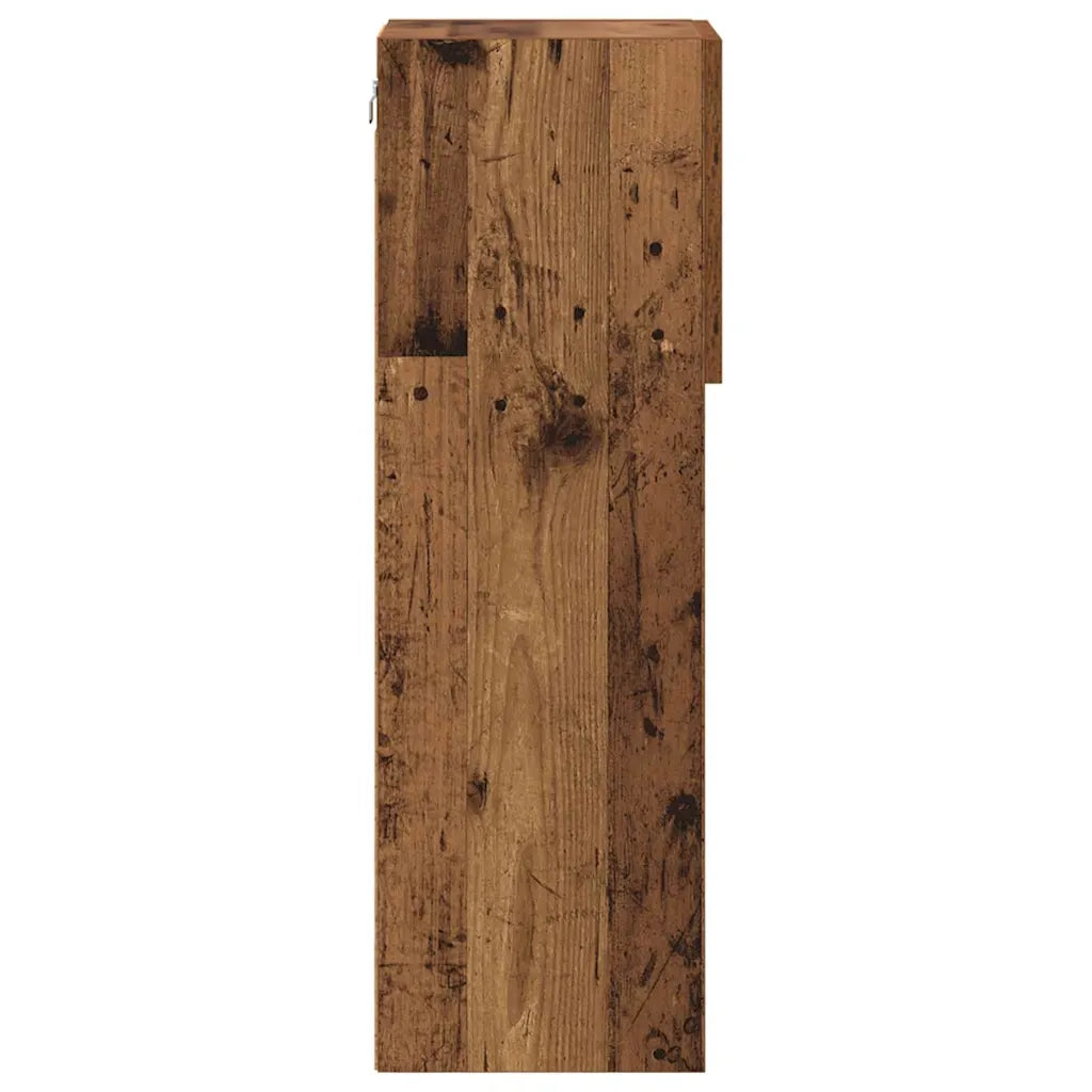 Mobile TV da Parete con LED Legno vecchio 30,5 x 30 x 90 cm 882948