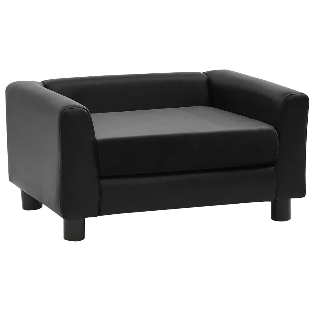 Divano per cani nero 60 cm in peluche e sintetico nero 02_0000197