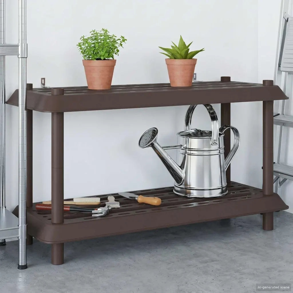 Unità di scaffalatura 2 livelli 100 x 40 x 55,5 cm PP Marrone 8011741