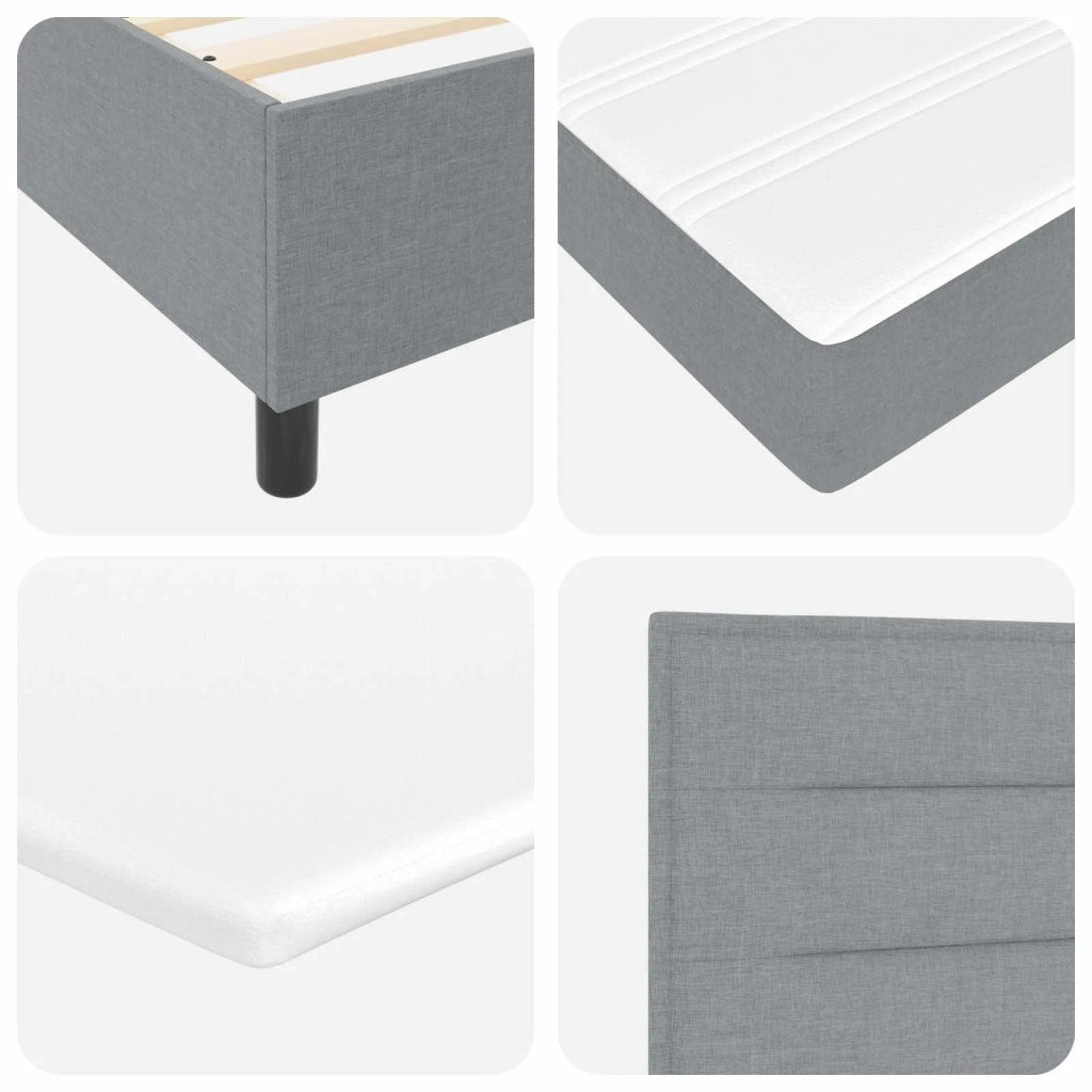 Letto a molle con testiera Grigio chiaro 140 x 190 cm Tessuto 3343988