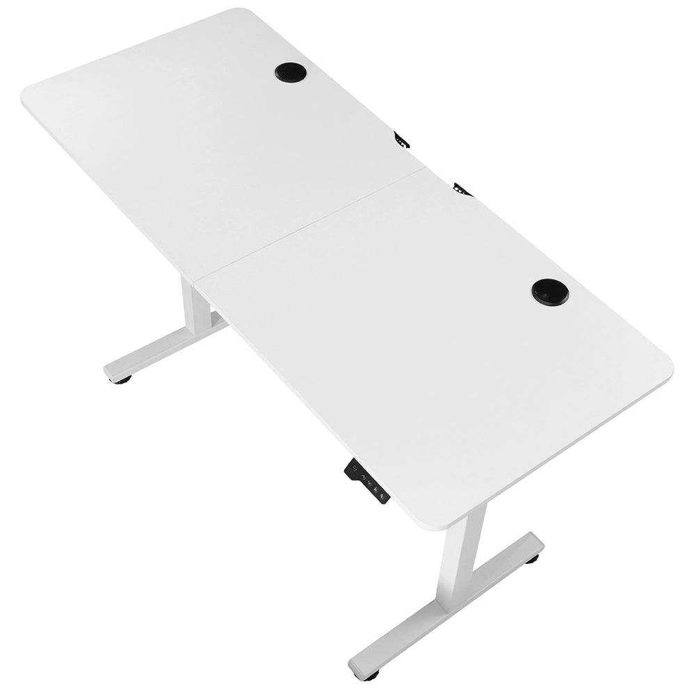 Scrivania Elettrica Regolabile Altezza 140x60x72-117cm Bianco Console di Comando