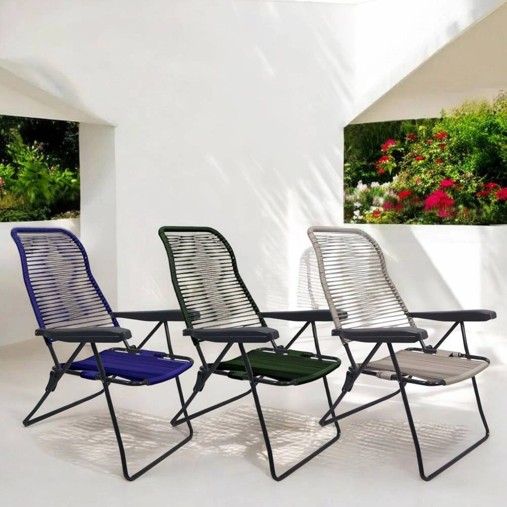 Sedia sdraio Lipari cordonata reclinabile in pvc color verde