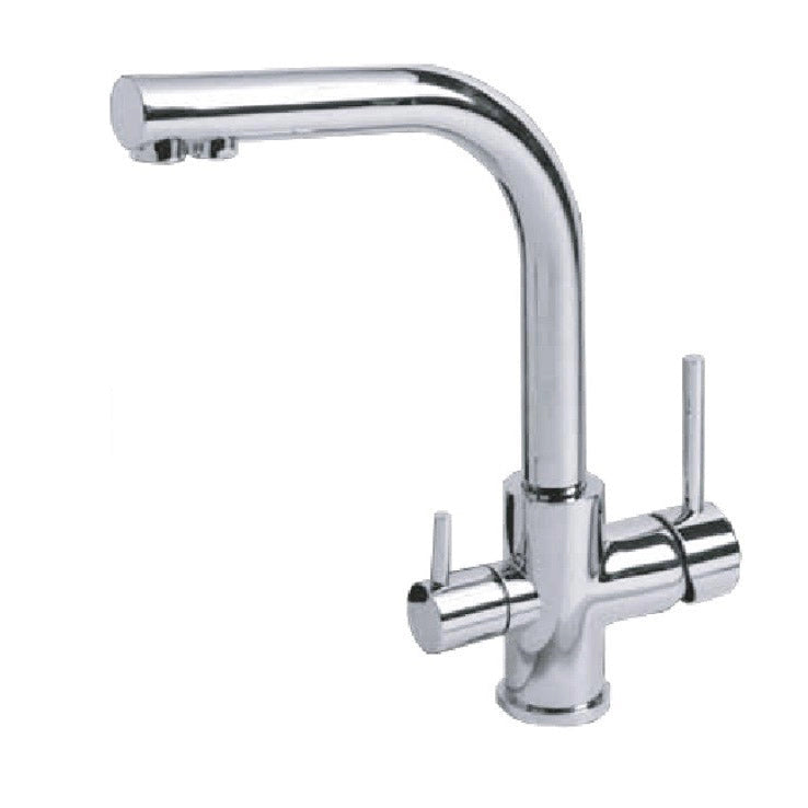 Rubinetto Cucina Miscelatore a 3 Vie Lavello in Ottone Acqua pura Cromato