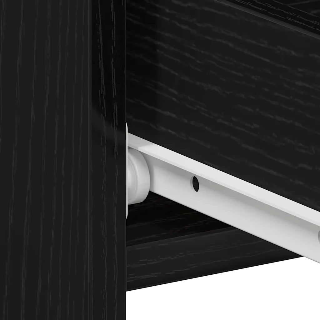 Armadio da Notte con cassetto Rovere Nero 40 x 35 x 62,5 cm 862613