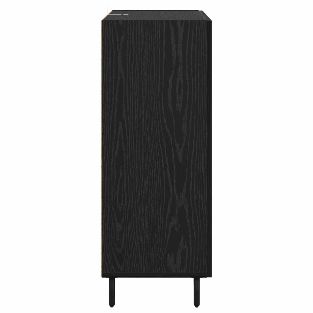 Credenza con cassetto Rovere Nero 69,5 x 34 x 90 cm 881533