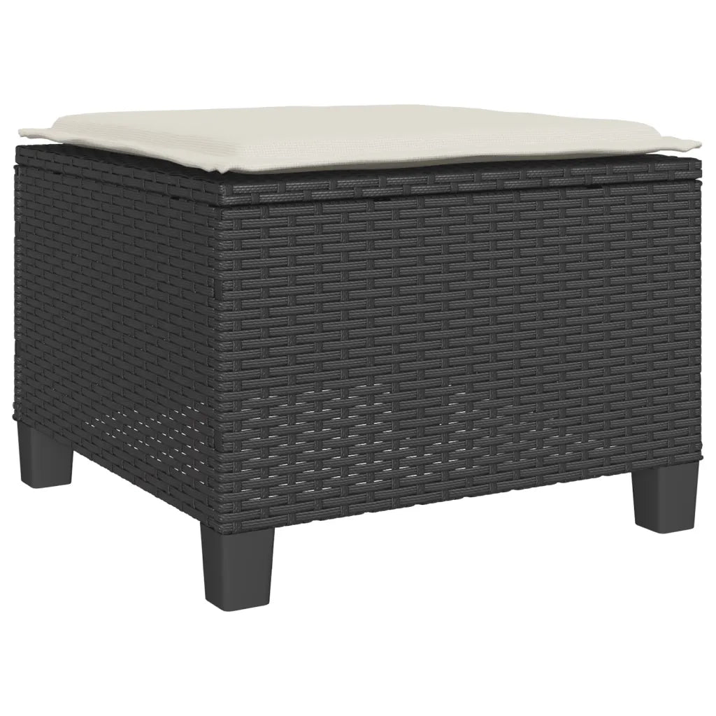 Set da Bistr¨° 3 pz | Set Salotto da Giardino con Cuscini Nero in Polyrattan