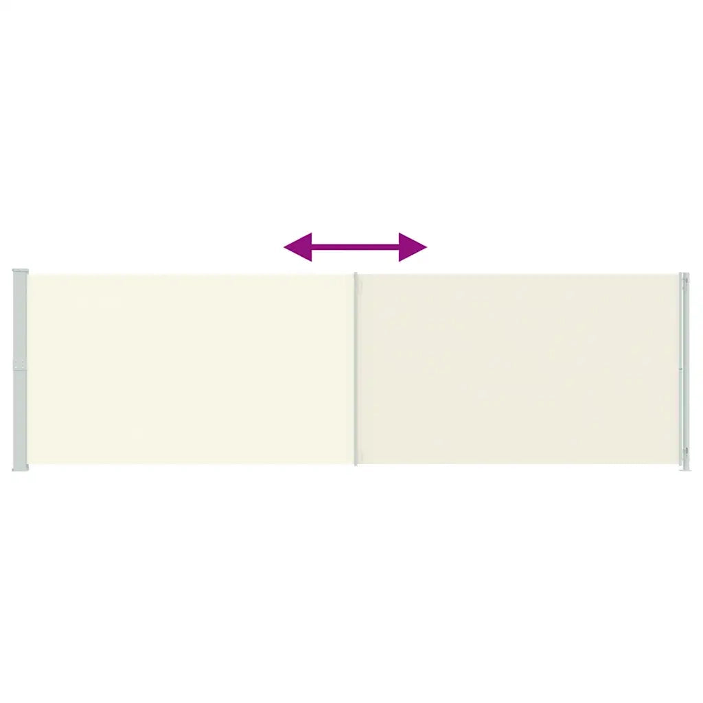 Tenda da Sole Laterale Retrattile per Patio 180x614 cm Crema 317965