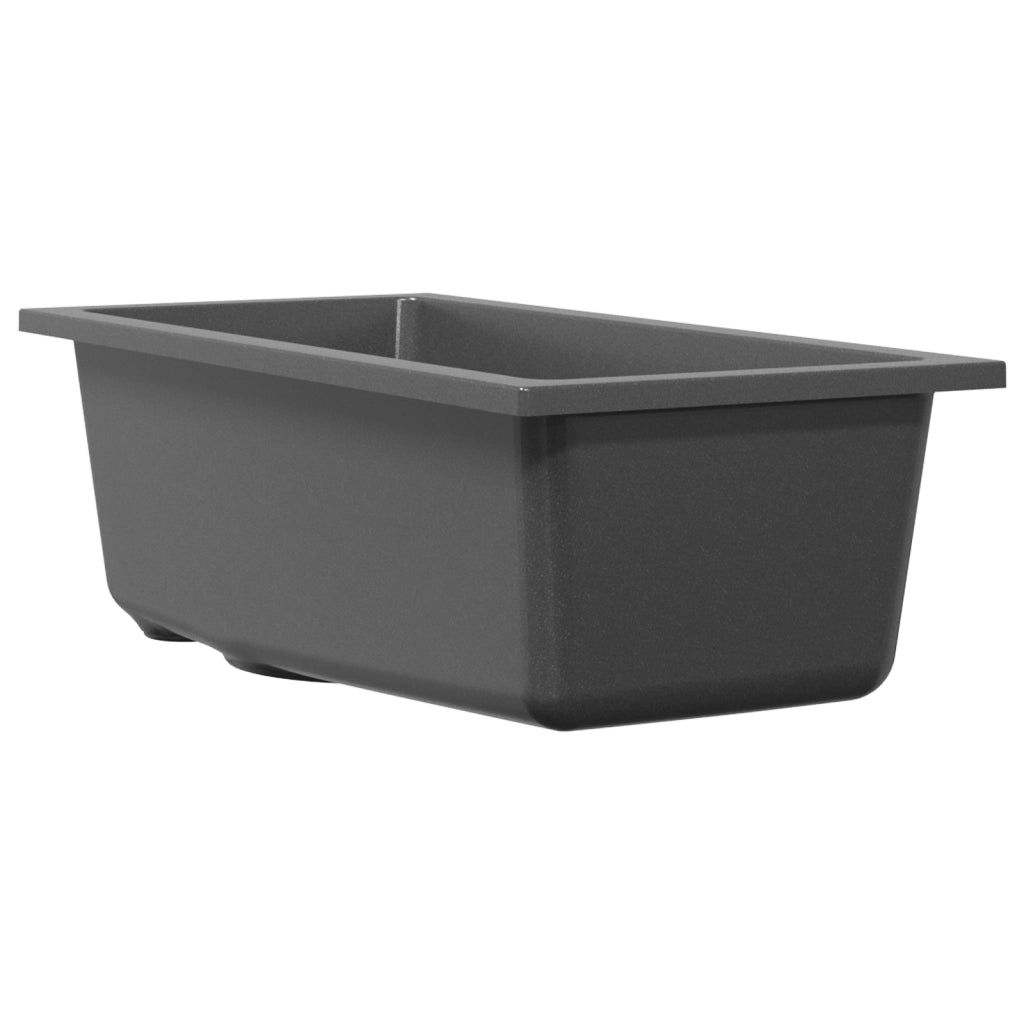 Lavello da Cucina con Foro di Troppopieno in Granito Grigio