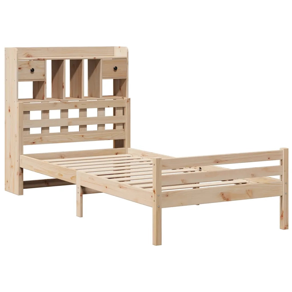 Letto Libreria senza Materasso 100x200 cm in Legno di Pino 3322259
