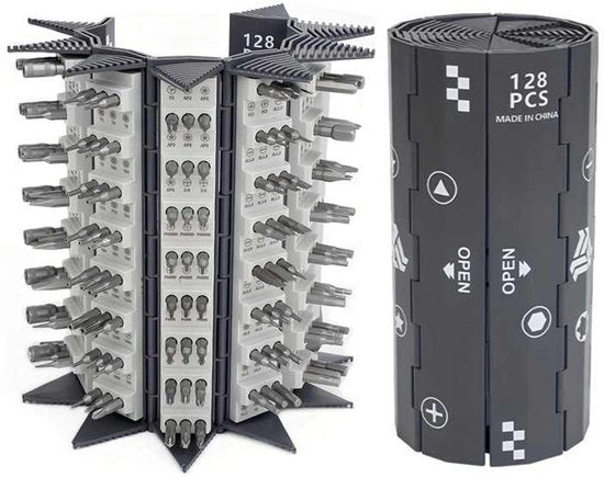 Set di 128 in 1 per il cambio di viti magnetico, set di cambio di viti da banco, set di cambio di viti preciso, kit di riparazione portatile compatta per mobili, computer, biciclette, orologi e console da gioco.