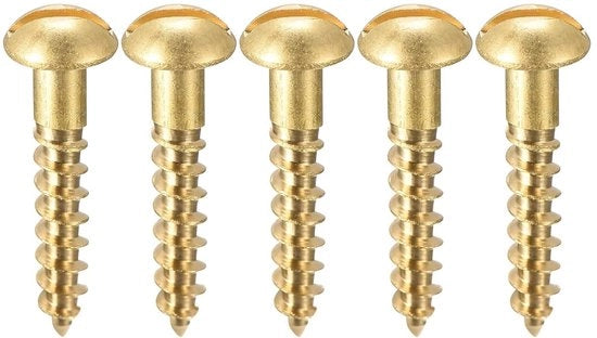 Viti a tappo a secco in legno M4 x 20 mm a placca, testa rotonda, 50 pezzi