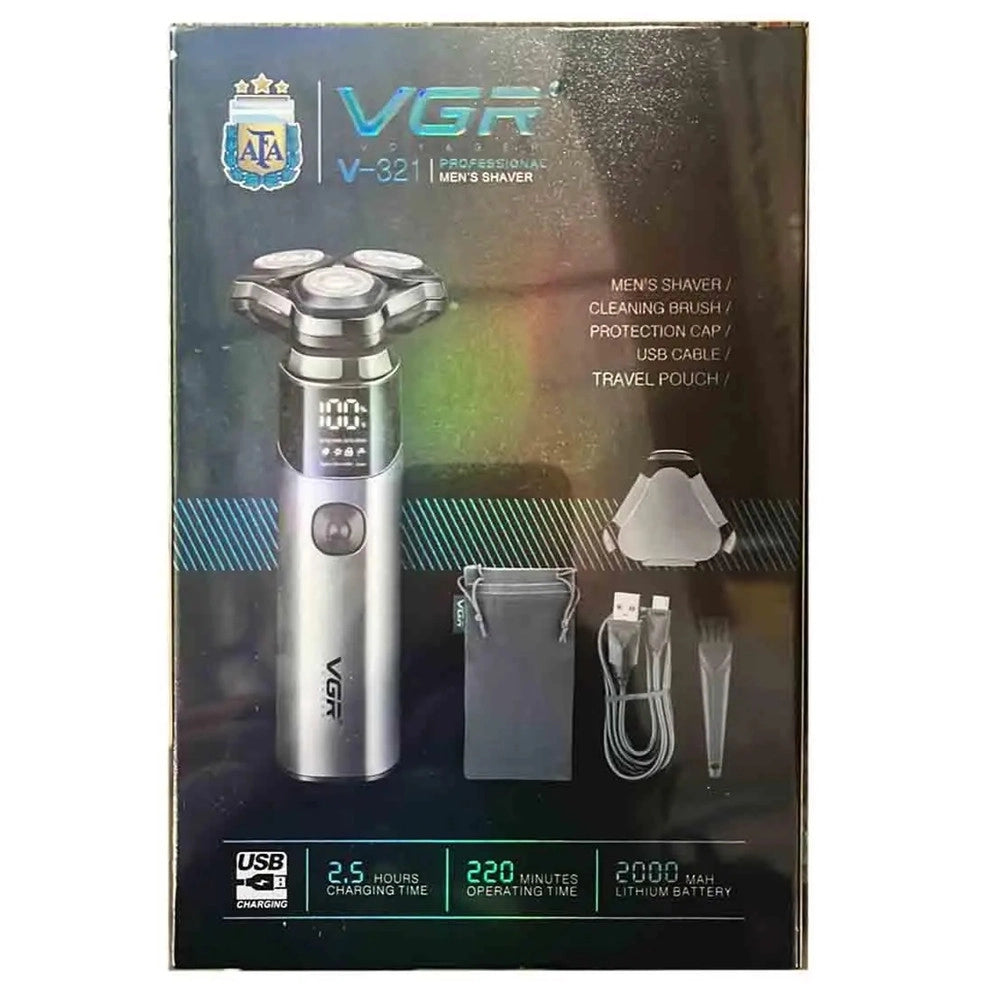 Trade Shop - Rasoio Professionale Barber Vgr V-321 Rotary Shaver Triple Testine -