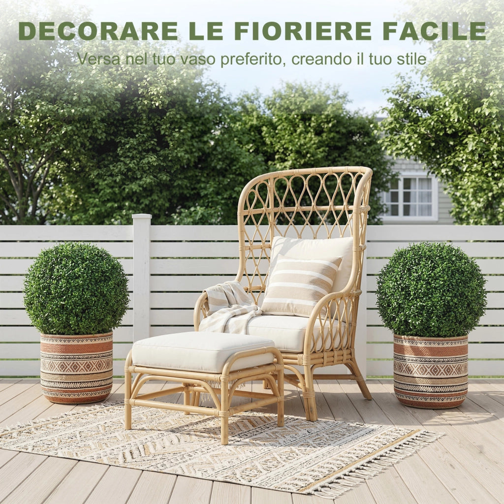 Topiarie Sfere di Pianta Artificiale di Bosso Ø42 cm con 682 Foglie Resistente UV Verde