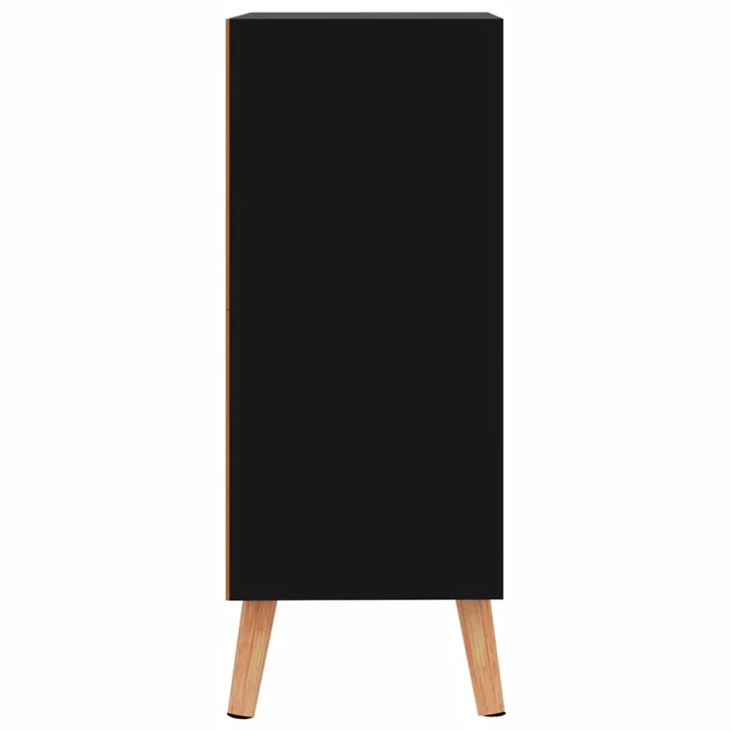 Credenza Nero Lucido 60x30x72 cm in Legno Multistrato 326829