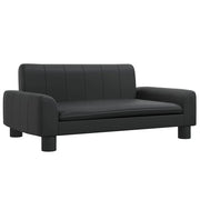 Divano | Divano da soggiorno | Sofa per Bambini Nero 70x45x30 cm in Similpelle